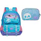 Kit Escolar Mochila Costas Teen E Estojo Box Panda Tofu 17 L
