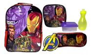 Kit Escolar Mochila de Costas + Lancheira Térmica + Estojo Simples - Vingadores - Marvel - Xeryus