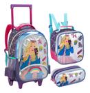 Kit Escolar Mochila De Rodas Com Lancheira e Estojo