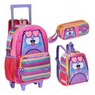 Kit Escolar Mochila de Rodinha Lancheira e Estojo Bubu e as Corujinhas BB23154K