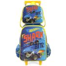 Kit Escolar Mochila Rodinhas + Lancheira Térmica Hot Wheels