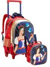 Kit Escolar Princesa Mochila Rodas Costas + Lancheira VM