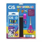 Kit Escolar Rosa 9 Peças Cis com 12 Lápis de Cor