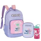Kit Escolar Roxo Stitch e Angel Mochila e Estojo + Brinde