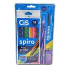 Kit Escolar Spiro-Lápis de Cor Caneta Lapiseira Borracha-Cis