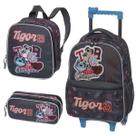 Kit Escolar Tigor T. Tigre 2026 Original Pacific, Mochila Mala De Rodinhas, Lancheira, Estojo Duplo