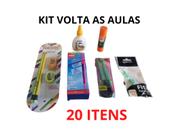 Kit Escolar Voltas Aulas 20 Itens Caneta Lápis Borracha Apontador Ensino Médio e Fundamental