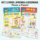 Kit Escolinha de Desenho 2 Livros para Pequenos Artistas Aprenda a Desenhar Passo a Passo