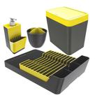 Kit Escorredor De Louças / Talheres + Dispenser Detergente + Lixeira - Chumbo Crippa Kit Escorredor De Louças / Talheres + Dispenser Detergente + Lixeira - Chumbo Crippa