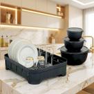 Kit Escorredor De Prato Cozinha Compacto Plástico Com 3 Potes Bowls C/ Tampa Armazenar Alimento
