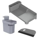 Kit Escorredor + Dispenser Organizador + Rodo Compacto Chumbo - Ou Kit Escorredor + Dispenser Organizador + Rodo Compacto Chumbo - Ou