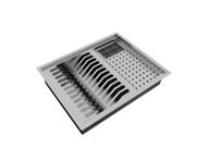 Kit Escorredor Inox 50x40cm 3 Módulos Quadratta Cozinha Calha Úmida