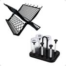 Kit Escorredor Porta Copos Pratos Louças 2 Andares Cozinha Preto