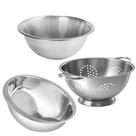Kit Escorredores Multiuso Aço Inox Lavador de Arroz, Macarrão e Bowl 24cm - Lehavi