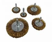 Kit Escova Aço Circular Com Haste 1/4 Pol. (63mm) 5 Peças