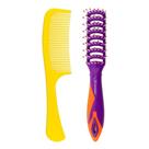 Kit Escova Condor Fluors Desembaraça Cabelo Molhado Escova Pente