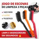 Kit Escova De Aço Ferro Fogão Cantinho Limpeza Churrasqueira