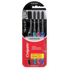 Kit Escova de Dente Colgate Slim Soft Black Carvão 4 unidades