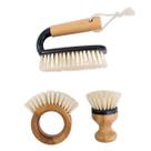 Kit escova de frutas e escova de limpeza preto 3 pçs - Oikos