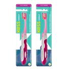 Kit Escova Dental Compact Macia Kess Belliz Rosa C/2 Kit Escova Dental Compact Macia Kess Belliz Rosa C/2