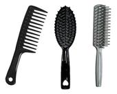 Kit Escova E Pente 3 Pcs Perola Jacaré Pente Desembaraçador Kit Escova E Pente 3 Pcs Perola Jacaré Pente Desembaraçador