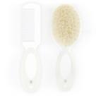 Kit Escova E Pente Cerdas Naturais Branco Pimpolho - 94964