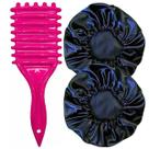 Kit Escova Fitagem Cachos e 2 Toucas Cetim Simples Antifrizz Proteção Capilar Kit Escova Fitagem Cachos e 2 Toucas Cetim Simples Antifrizz Proteção Capilar