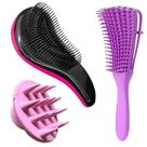 Kit Escova Massageadora Escova Polvo Escova Magica Anti Friz Variadas Kit Escova Massageadora Escova Polvo Escova Magica Anti Friz Variadas