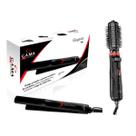 Kit Escova Rotativa Bivolt Mais Prancha Alisadora Eleganza Plus Cabelo Perfeito Salao Em Casa