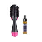 Kit escova secadora e spray doador de brilho e perfume
