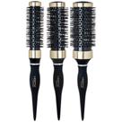 Kit Escova Vazada Ceramica Black e Gold 25/33/43mm Vertix