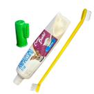Kit Escovação Creme Dental Escova Dedeira Pet Cães
