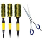 Kit escovas ceramica yellow pmg tesoura laser 5.5 marco boni Kit escovas ceramica yellow pmg tesoura laser 5.5 marco boni