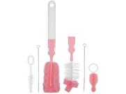 Kit Escovas de Mamadeira e Canudo Buba Rosa - 6 Peças