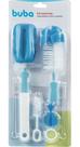 Kit Escovas para Mamadeiras, Bicos e Canudos - Azul - Buba Kit Escovas para Mamadeiras, Bicos e Canudos - Azul - Buba