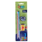 Kit Escrita Dino com 2 Lápis Apontador e Borracha Leonora