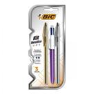 Kit escrita Metálico caneta Celebration 2 unidades e 1 caneta 4 cores - Bic Kit escrita Metálico caneta Celebration 2 unidades e 1 caneta 4 cores - Bic