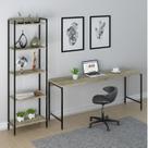 Kit Escritório 2 Peças Mesa Diretor Industrial 180cm e Estante 5 Prateleiras Kit Escritório 2 Peças Mesa Diretor Industrial 180cm e Estante 5 Prateleiras