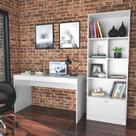 Kit Escritório Bali com Mesa e Estante Livreiro - Branco