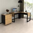 Kit Escritório Com Mesa De Canto e Gaveteiro AME/PT - Tecno