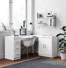 Kit Escritório Espanha c/ Prateleira 2 Portas e 3 Gavetas - Branco