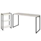 Kit Escritório Estante 3 Prateleiras Com Mesa 135Cm Snow