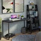 Kit Escritório Home Office + Mesa + Estante Escada Preto