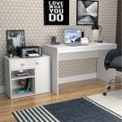 Kit Escritório Ravena com Mesa e Balcão com 1 Porta - Branco