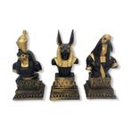 Kit escultura busto anubis, horus e thot 15 cm