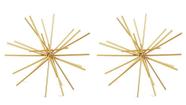 Kit Escultura Decorativa Ouriço Dourado Metal Decoração Sala