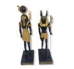 Kit esculturas anubis e ra 25 cm