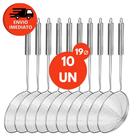 Kit Escumadeira Aramada Para Fritura Diâmetro 19Cm Colher Redonda Peneira Escumadeira Inox Premium