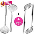 Kit Escumadeira Universal Fritura E Concha Grande Servir Feijão Molho Creme Caldo Sopa