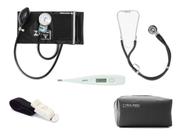 Kit Esfigmomanometro Esteto Termometro Garrote Bolsa Pamed